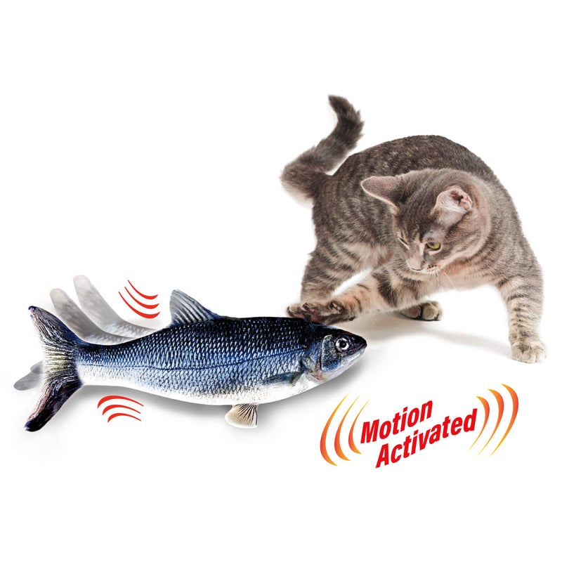 Ontel Flippity Fish Interactive Cat Toy with Catnip & Fishing Pole - Touch Activated, Rechargeable Pet Toy to Help Reduce Stress & Bad Behavior - As Seen on TV - Image 3